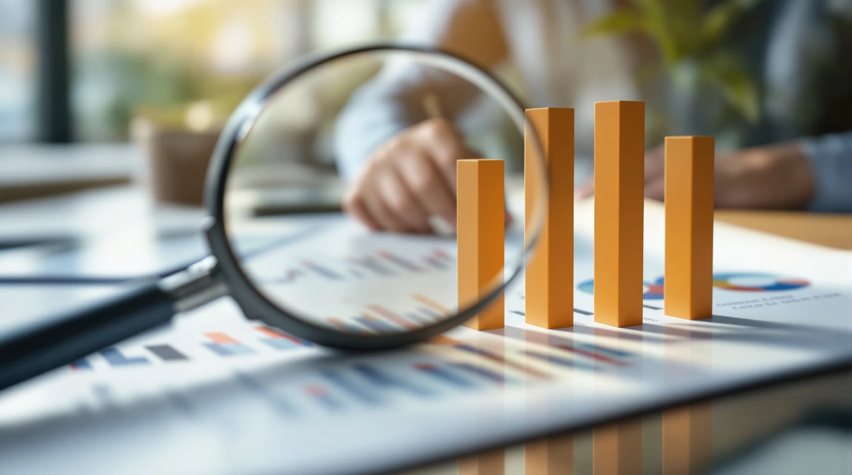 Printed bar charts showing false-positive rates by writing register category on a research desk